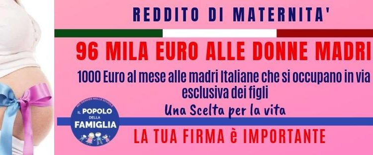 REDDITO DI MATERNITA’: VIENI A FIRMARE!